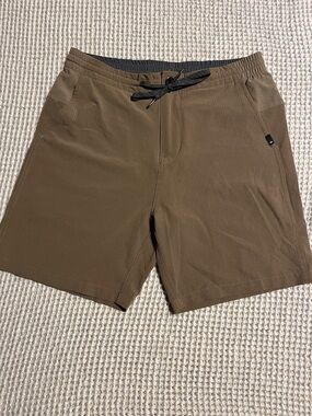 Quiksilver Men's Olive Swim Trunks with Black Drawstring